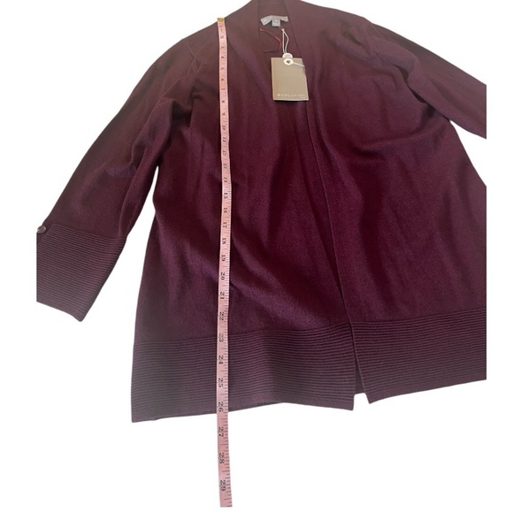 Stitch Fix Cranberry Super Soft Open Front Cardifan 3/4 Button Detail Sleeves - Picture 7 of 11